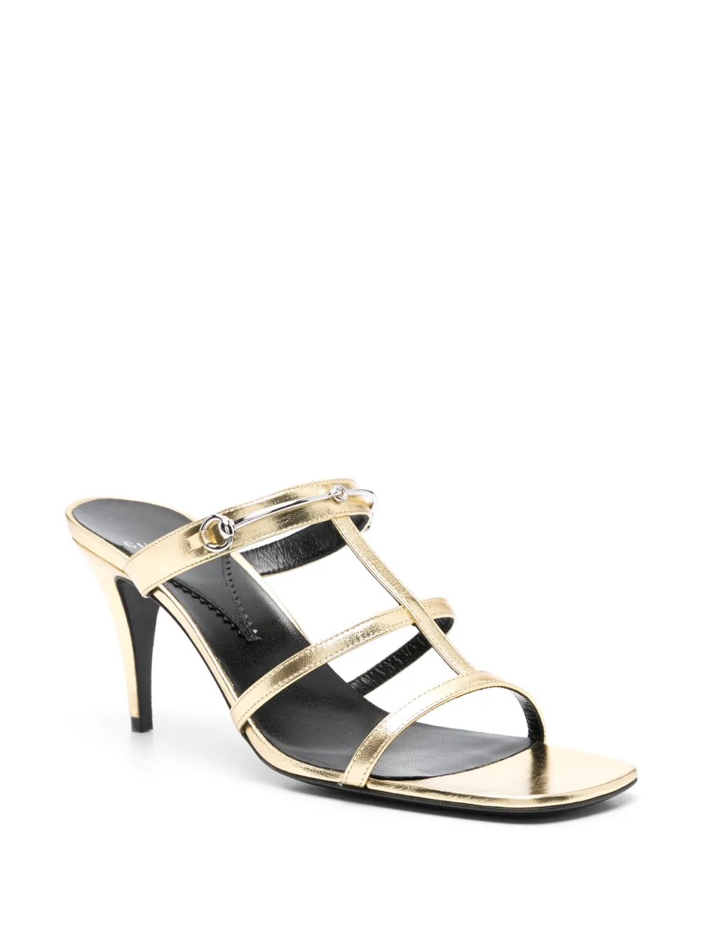 Gucci 75mm Gold Horsebit Detail Slide Mule Sandals Size 39 $920